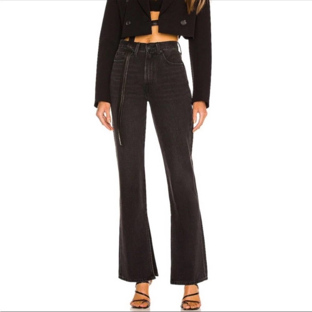 Pistola Alexa High Rise Split Hem Black Jeans Size 27
